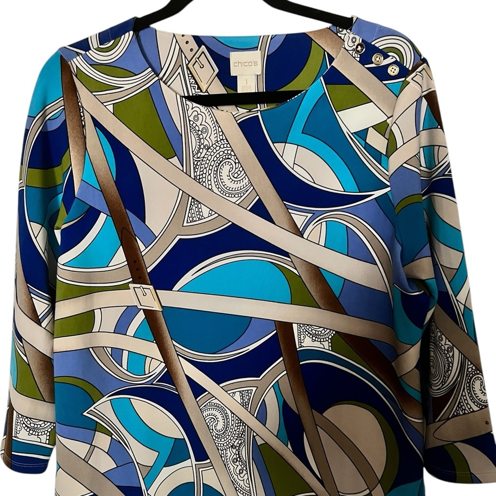 Colorful Chico top size-1. 3/4 sleeve.
